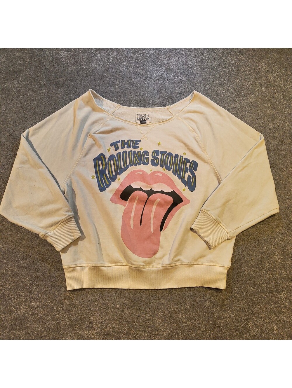 Title: American Eagle The Rolling Stones Off Shoulder Lived-In Sweatshirt M